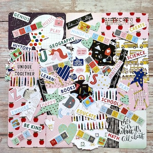 Kit de scrapbooking pour la rentrée, embellissements en papier pour journal indésirable, fournitures de scrapbooking pour garçons et filles, kit de journalisation fait main