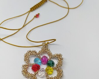 Handgemachte Schmuck, Perlen Anhänger, Kristall-Anhänger, Fantasy-Anhänger, Geschenke für Frauen, romantische Anhänger, Kristall-Anhänger, Blumen halskette