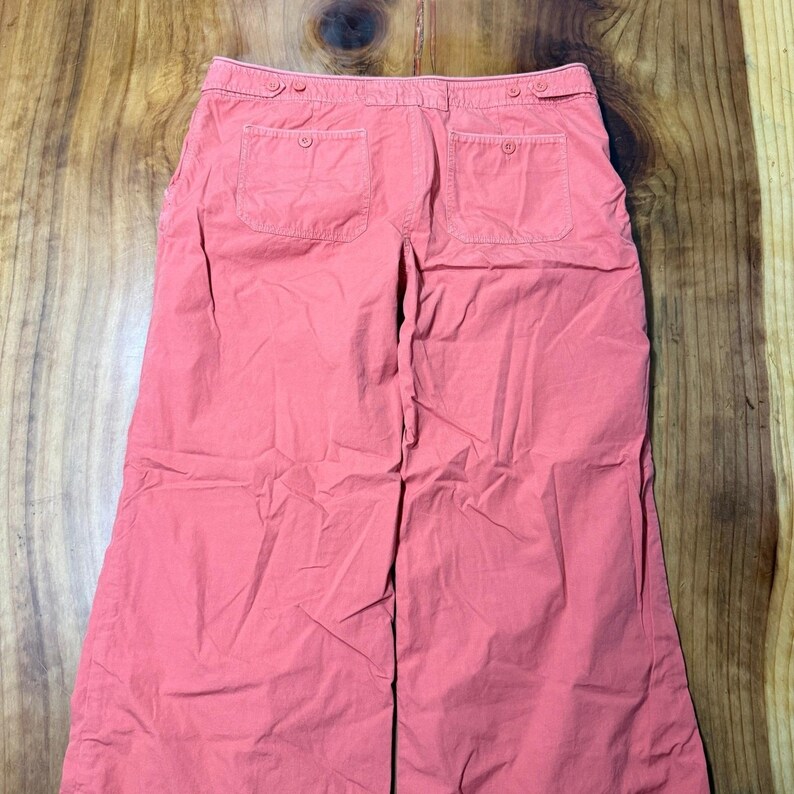 Vintage Y2K Anthropologie Hei Women's Pants 14 Baggy Cotton Wide Leg Coral R24 Bild 7