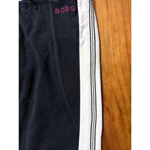 Pantalones anchos estilo vintage Y2K de BCBG, talla grande, elásticos, deportivos, de tiro bajo, a rayas, de algodón L4 imagen 3