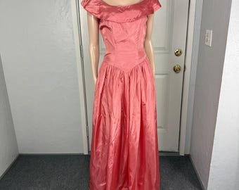 Vintage 50's Unbranded Women's Dress Taffeta Acetate Party Side talon zip RR11