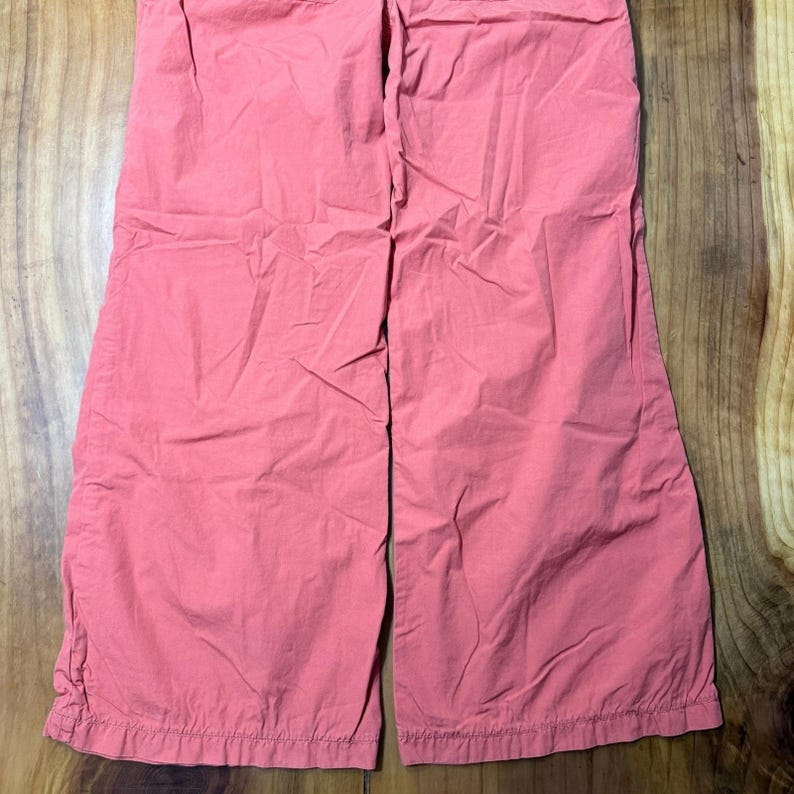Vintage Y2K Anthropologie Hei Women's Pants 14 Baggy Cotton Wide Leg Coral R24 Bild 6