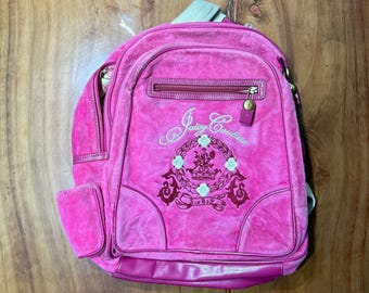 Vintage Y2K Velour Juicy Couture Backpack Bag Embroidered 2000's Velvet