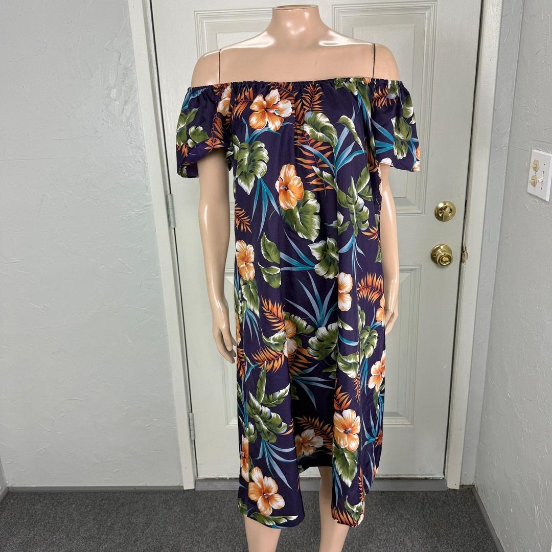 Vintage 70s 80s Hilo Hattie Women's Dress S Polyester Hawaiian Floral ...