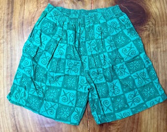 Pantalones cortos Nike tribales vintage Y2K de los años 90 para hombre, talla XL, de algodón, con estampado geométrico en toda la prenda, HH18