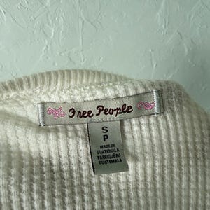 Vintage Y2K Free people Women Shirt Thermal Waffle Knit Cotton off shoulder II11 image 5
