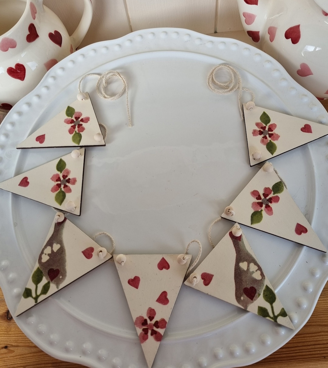 Emma Bridgewater Lovebirds Design. Handmade Wooden Flag Etsy