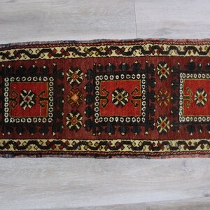 Intorno al 65 anni Yoruk Yastik / Vintage, Autentico, Etnico, Tribale, Federa intrecciata a mano / 107 cm x 44 cm / 3.51 ft x 1.44 ft