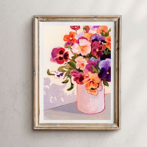 Stiefmütterchen Kunstdruck: Blumenstrauß