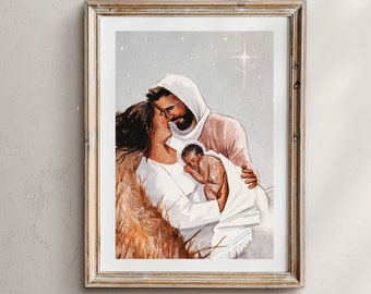 Deliverer, Christ&#39;s birth, The Holy Family, Baby Jesus, Lord Jesus, Nativity Christmas Art, Nativity Art Print, Nativity Scene,Christmas Art