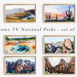 National Park Art Set: Landscape Paintings for Samsung Frame TV (Digital Download)