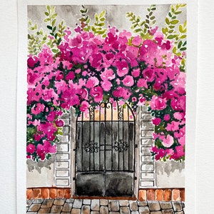 Door Collection, assorted prints, watercolor doors