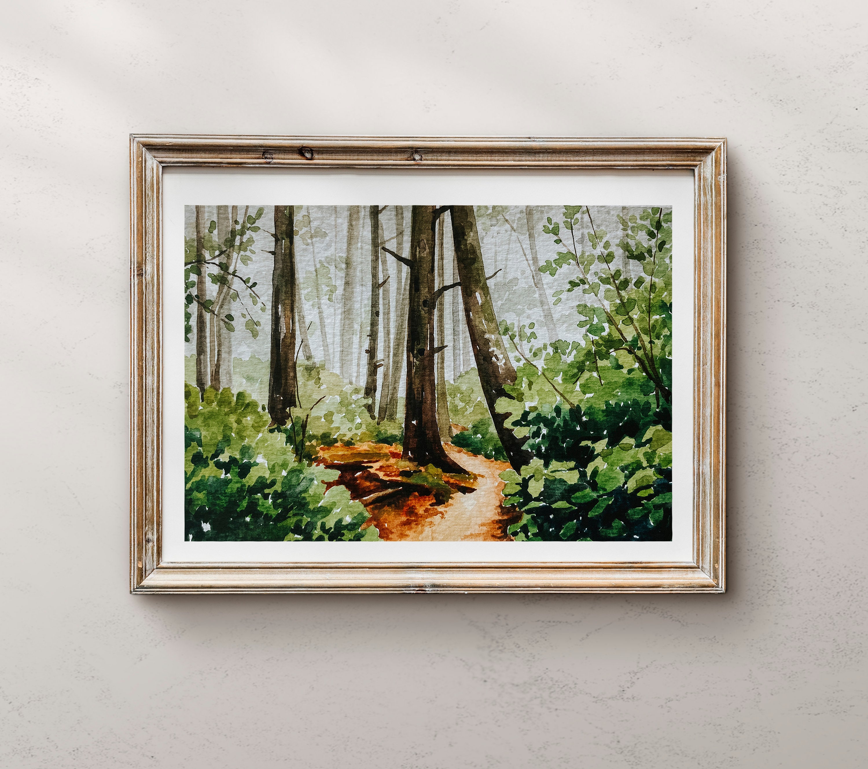 ワシントン海岸の水彩画：森の風景画 - Etsy 日本
