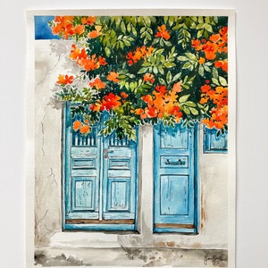 Door Collection, assorted prints, watercolor doors