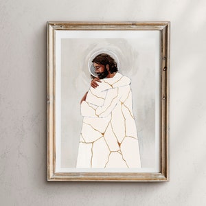 He Binds Up The Broken Hearted, Kintsugi Christ, Jesus Christ Wall Art, Jesus Christ Art, Kintsugi Art, Jesus Christ Painting, Jesus Picture