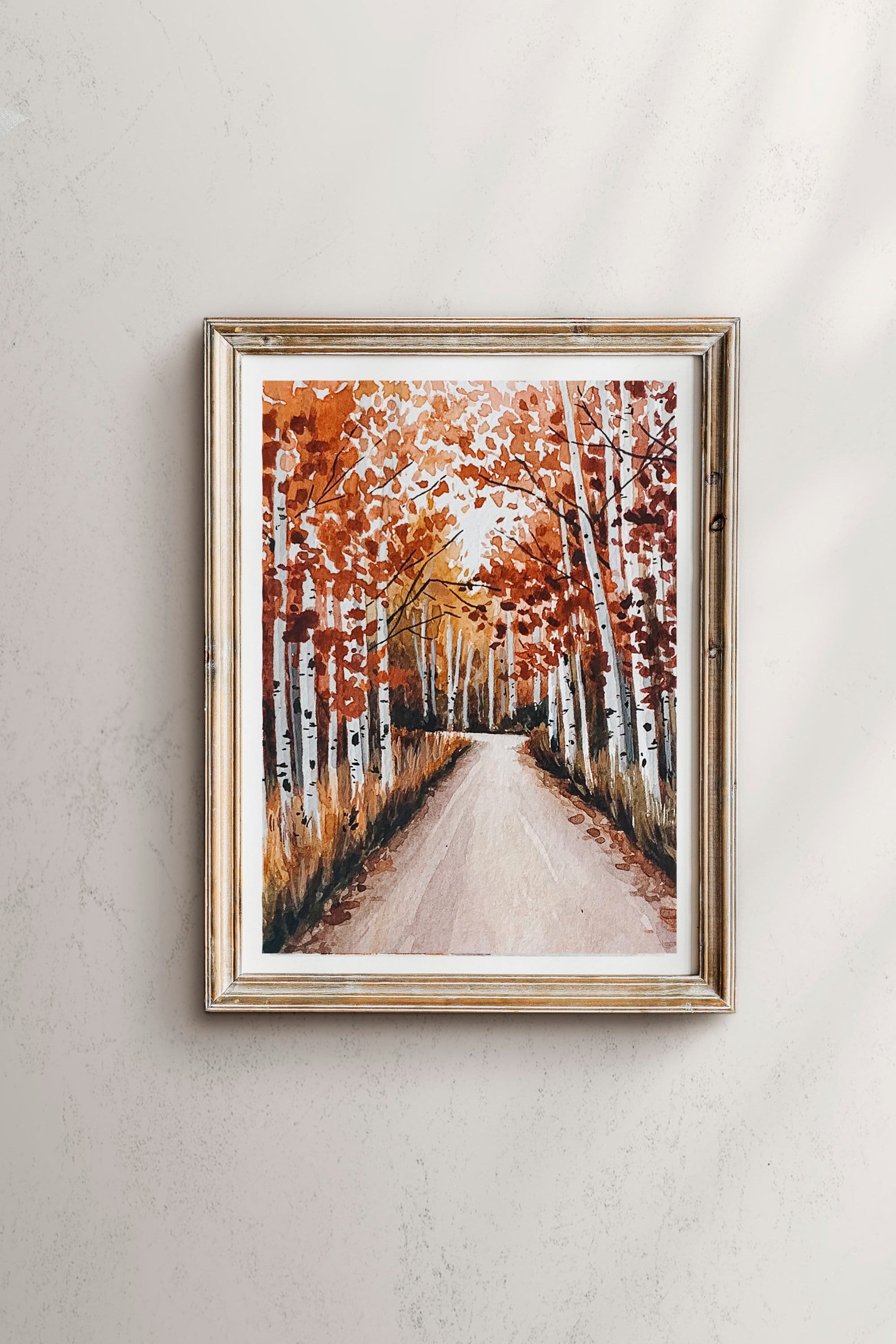 Aspen Fall Watercolor Landscape Art Print: Autumn Decor - Etsy