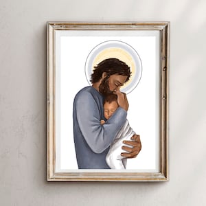 Safe print, Christ painting, Jesus Christ, religious art, Jesus with a baby