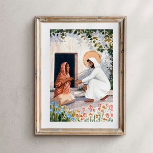 Mary at the tomb, the Empty tomb, Jesus Christ Art, Jesus Christ Artwork, Jesus Christ Art Print, Christian Art, Easter art, lds