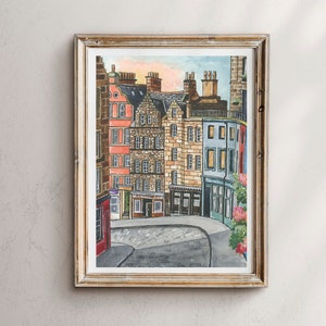 Victoria Street, Edinburgh, Scottish Collection, Scottish art print, Scotland art print, Scottish painting, scotland art
