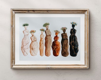 Impresión Kintsugi, Roto y hermoso, Obra religiosa, Decoración de pared, Arte corporal, Arte infantil
