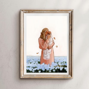 Ti incontrerò tra i nontiscordardime, Mamma che tiene in braccio un angelo, Arte sulla perdita del bambino, Arte sull'aborto spontaneo, Arte su Gesù Cristo, perdita di gravidanza e neonato