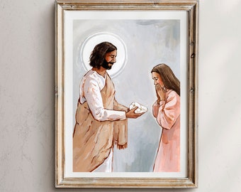 Kintsugi Jesus Christ Art Print: Healing Broken Heart Decor