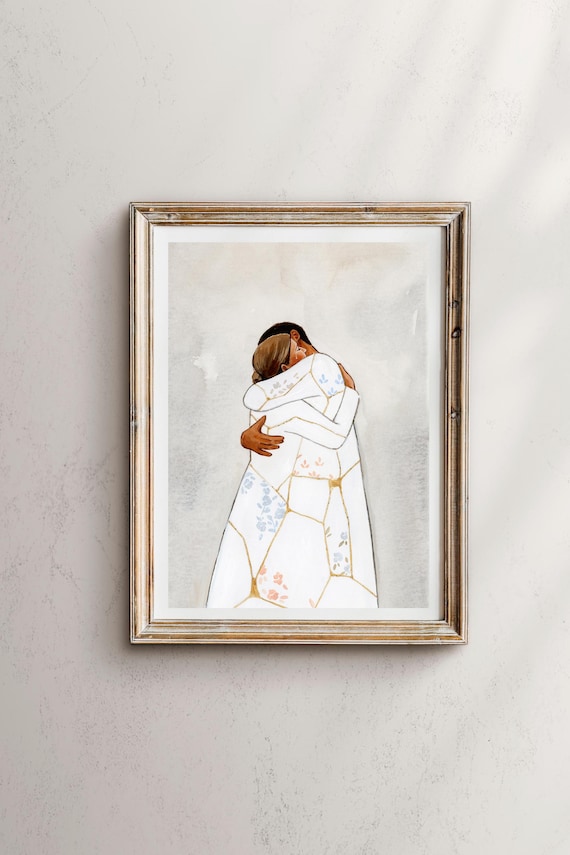 Kintsugi Couple Art Print: Broken Hearts, Golden Joinery - Etsy