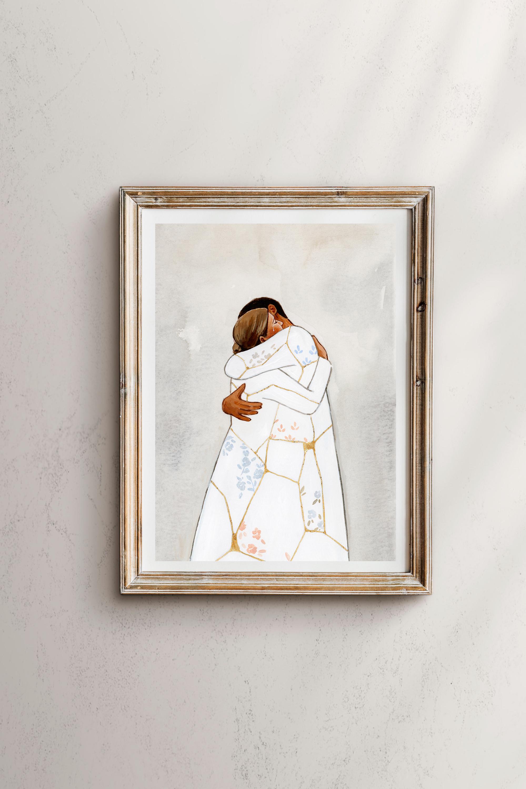 Kintsugi Couple Art Print: Broken Hearts, Golden Joinery - Etsy