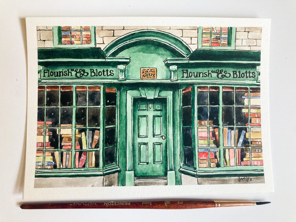 Harry Potter Prints Flourish & Blotts the Burrow Hagrids Etsy