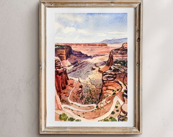 Canyonlands National Park Watercolor Landscape Art Print