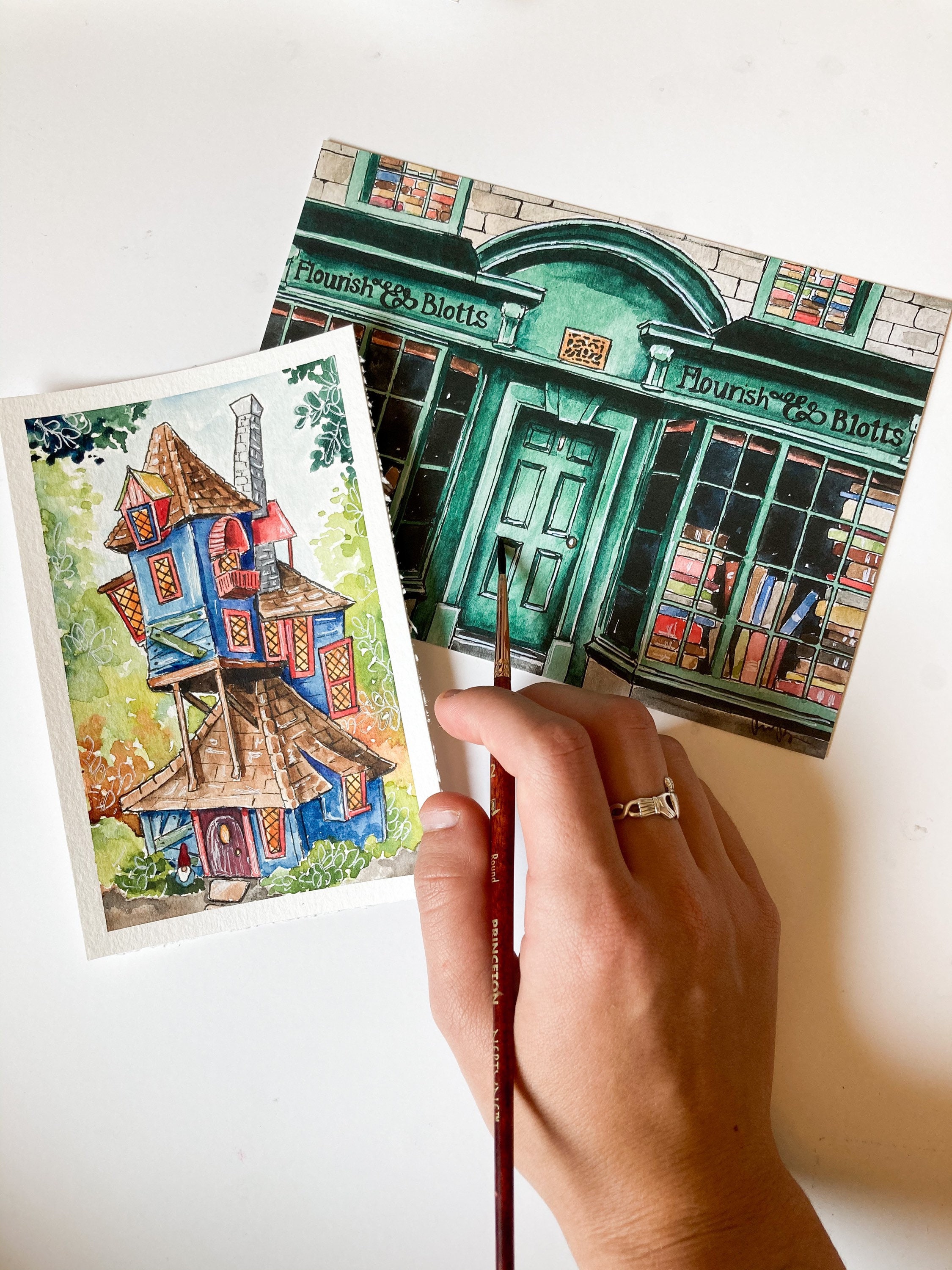 Harry Potter Prints Flourish & Blotts the Burrow Hagrids Etsy