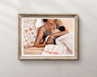 It's You And Me, mom holding baby, motherhood art, mother print, Nursery art, nursery wall print, newborn baby