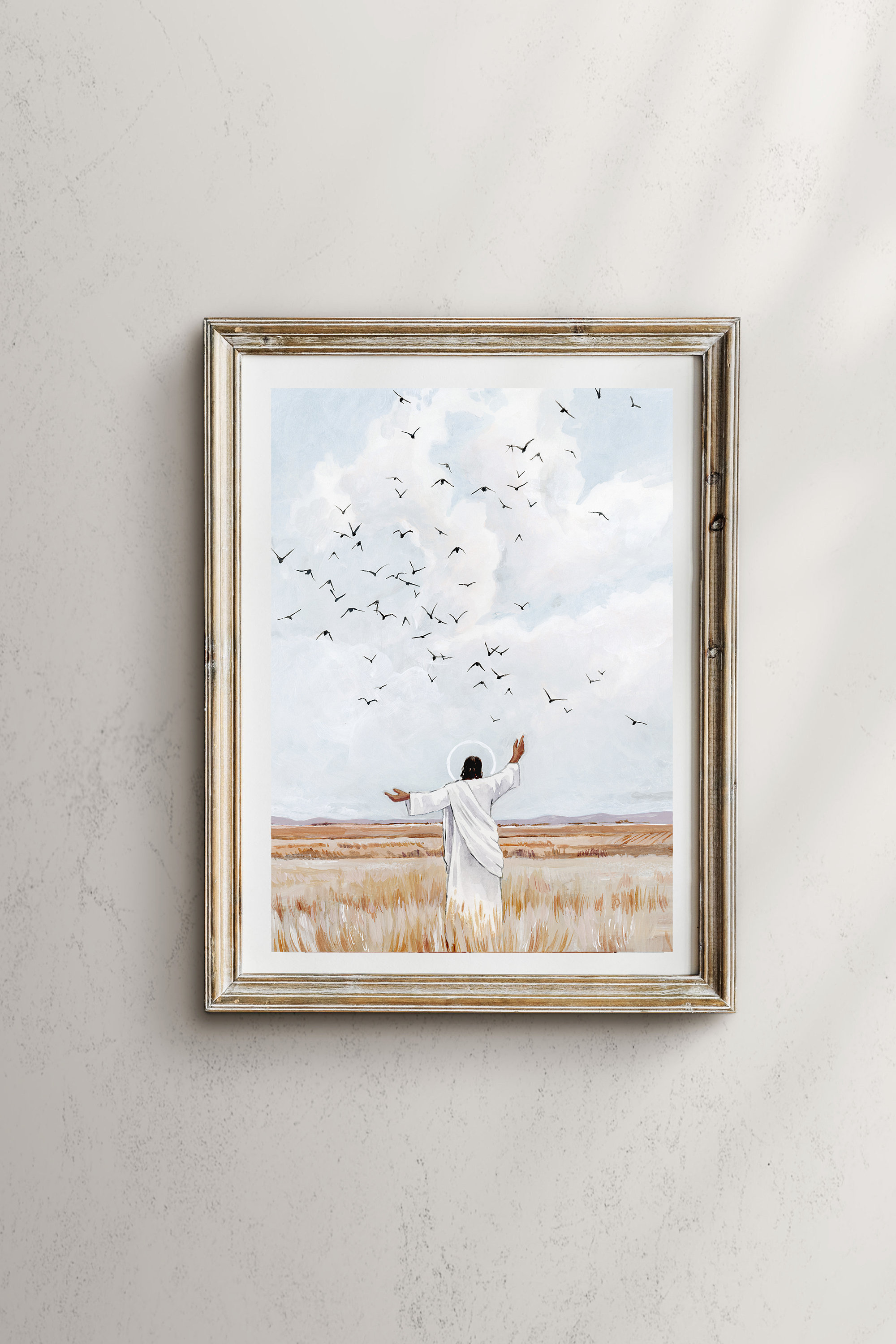 イエス・キリストの「鳥について考えなさい」アートプリント - Etsy 日本