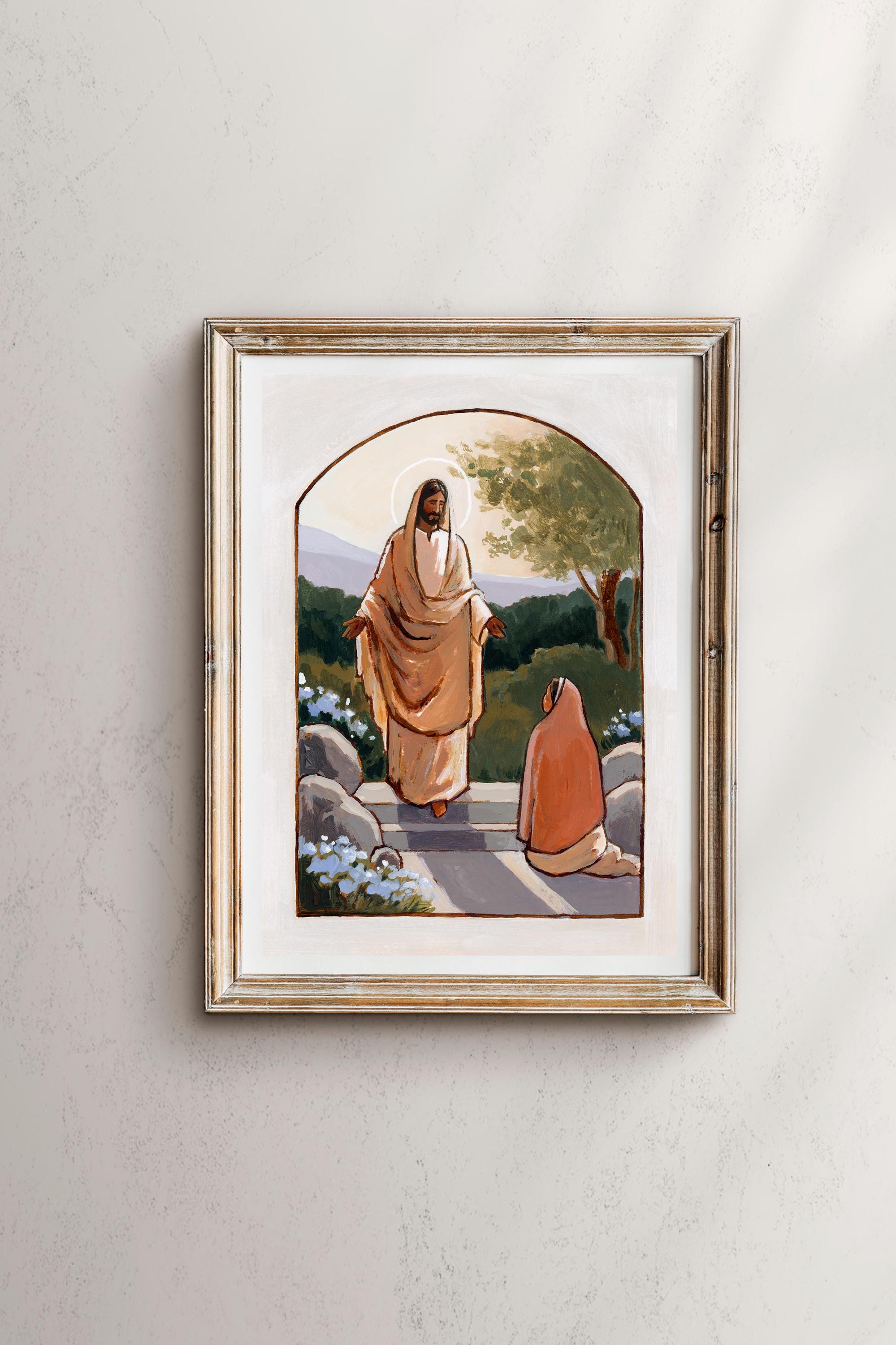 ラボニ版画：マグダラのマリアとイエス・キリストの絵画 - Etsy 日本