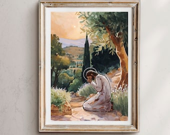 Gethsemane Art Print: Jesus Christ Suffering in Garden