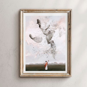 Christ With Starlings Print: Jesus Art, Starling Murmuration