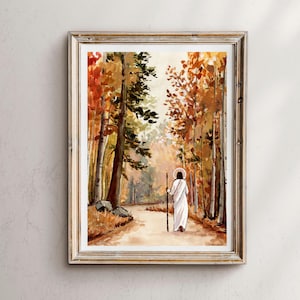 Fall Jesus Christ Art Print: &#39;He Is In Every Season&#39; Painting