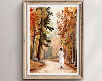 Fall Jesus Christ Art Print: 'He Is In Every Season' Painting