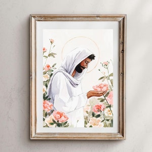 Christ with Flowers Art Print: Religious LDS Artwork