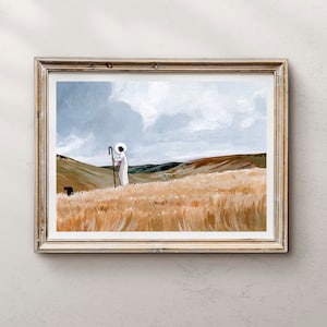 The Good Shepherd Art Print: Jesus and Lost Sheep