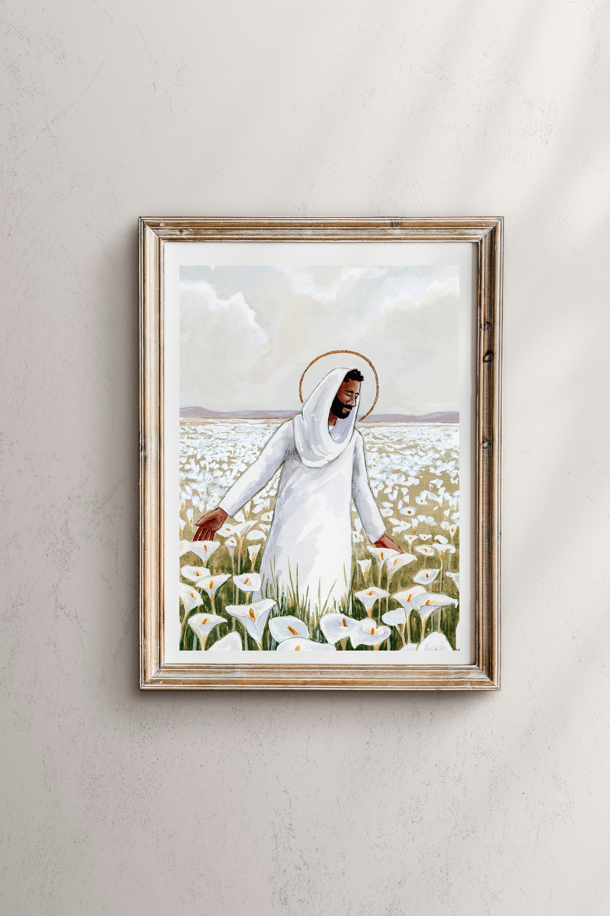 Consider The Lilies Print: Jesus Christ Art