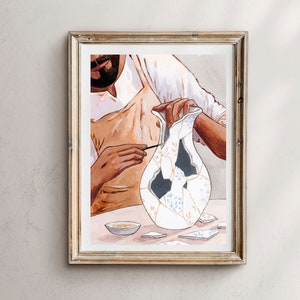 O Grande Curador, Kintsugi Cristo, Arte de Parede de Jesus Cristo, Arte de Jesus Cristo, Arte de Jesus, Pintura de Jesus Cristo, Imagem de Jesus Cristo