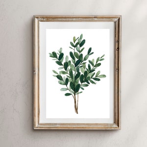 Blue Eucalyptus Botanical Art Print: Greenery Wall Decor