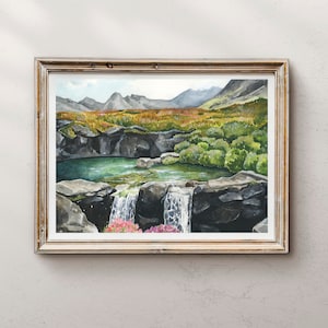 Fairy Pools, Isle Of Skye art, Fairy Pools art, Scottish painting, Scottish art print, Scotland art print, Scotland painting, scotland art