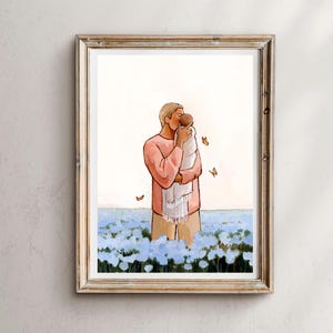 Ti incontrerò tra i nontiscordardime, Papà che tiene in braccio un angioletto, Arte sulla perdita di un figlio, Arte sull'aborto spontaneo, Arte di Gesù Cristo, perdita di gravidanza e di un bambino