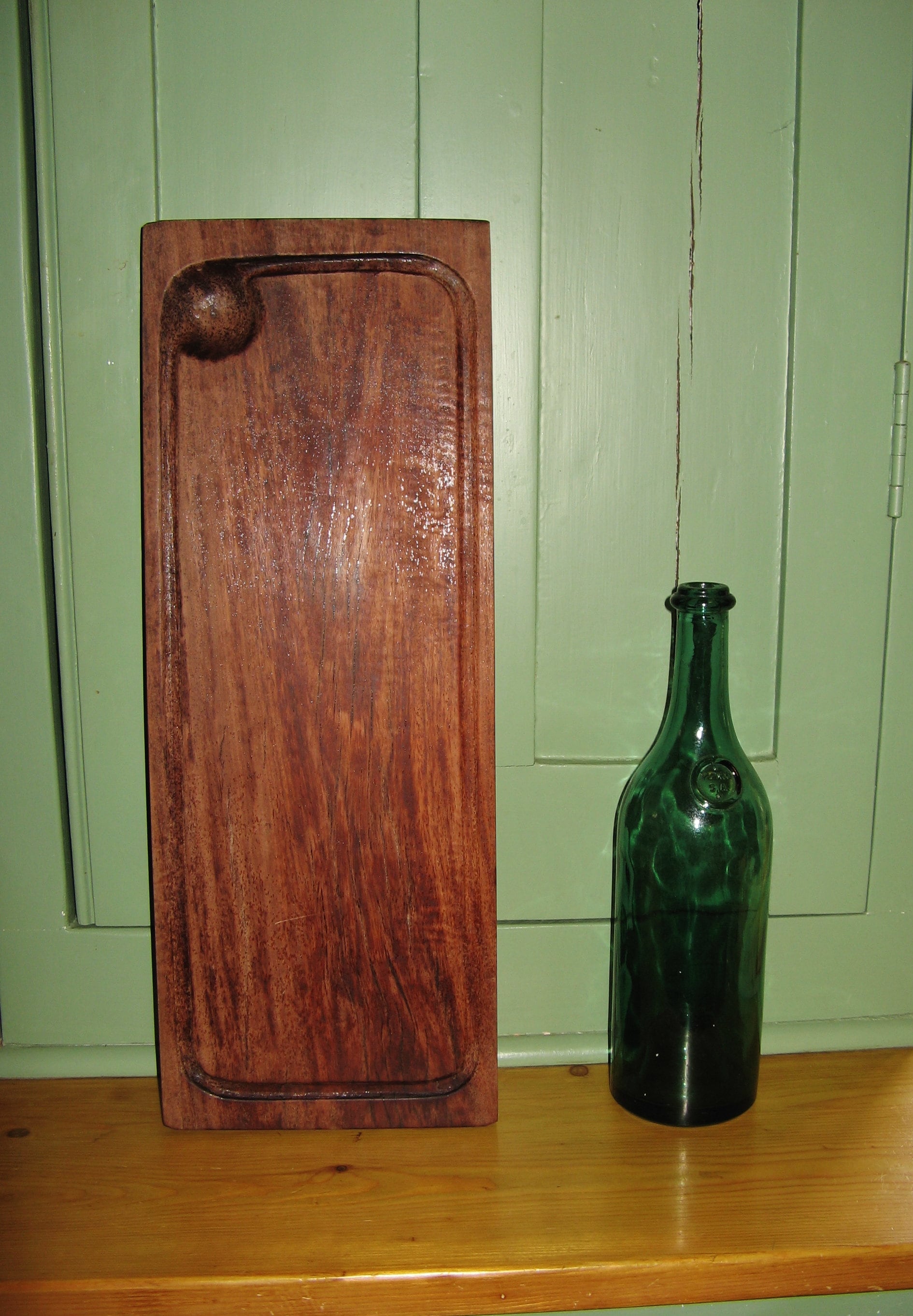 vintage français rustic solid teak bread ~ viande sculpture coupe planche à découper cuisine de campagne ferme