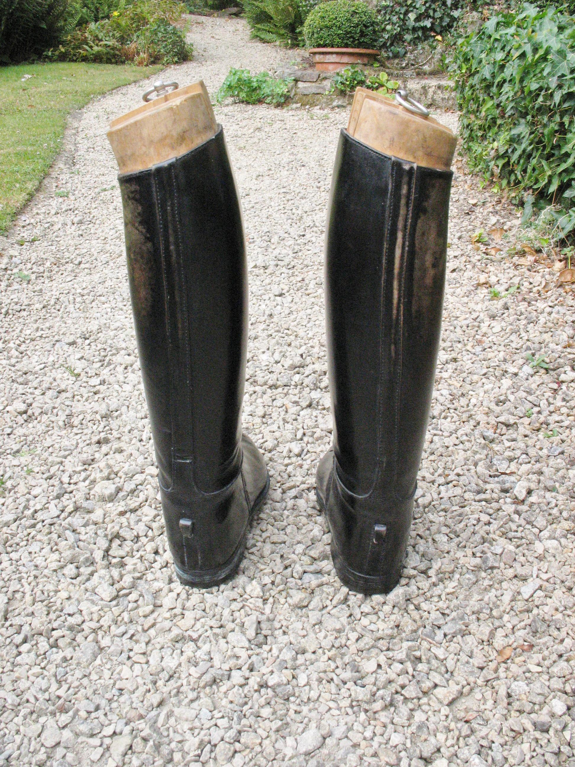 Paire de grandes bottes de chasse au renard noir sur mesure