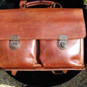 Une bonne mallette en cuir marron vintage / Messenger Bag / Cartable / Sac à dos / Sac pour ordinateur portable ~ "Hudson Bay Trading Company Canada"