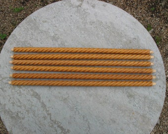 Six Vintage French Light Colored Turned Wood Barley Sugar Twist Spindles