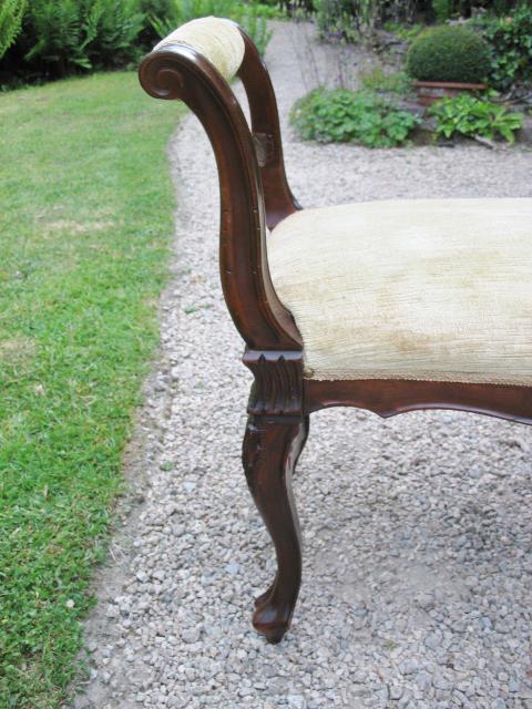 A Vntage talan Cabrole Leg Upholstered Wndow Seat Double Stool - Etsy
